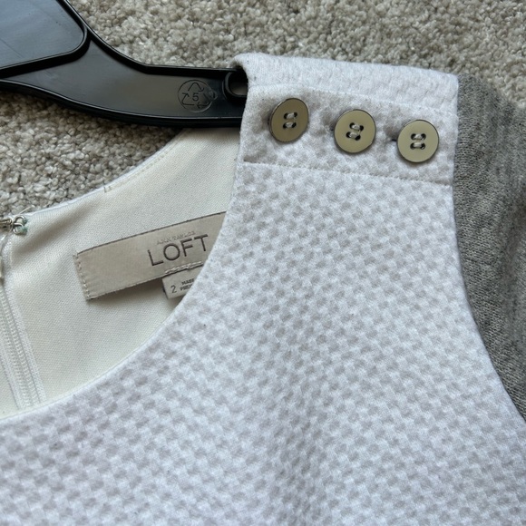LOFT grey black white colorblock sweater dress, size 2 - Picture 3 of 9